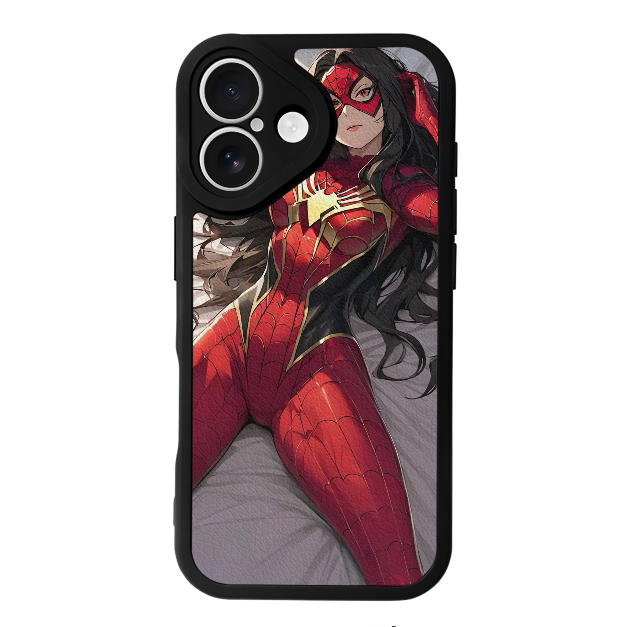 （画像用） Spider Man スパイダーマン 【iPhone 16シリーズ対応】シリコンスマホケース（レザー調） 材質：シリコン